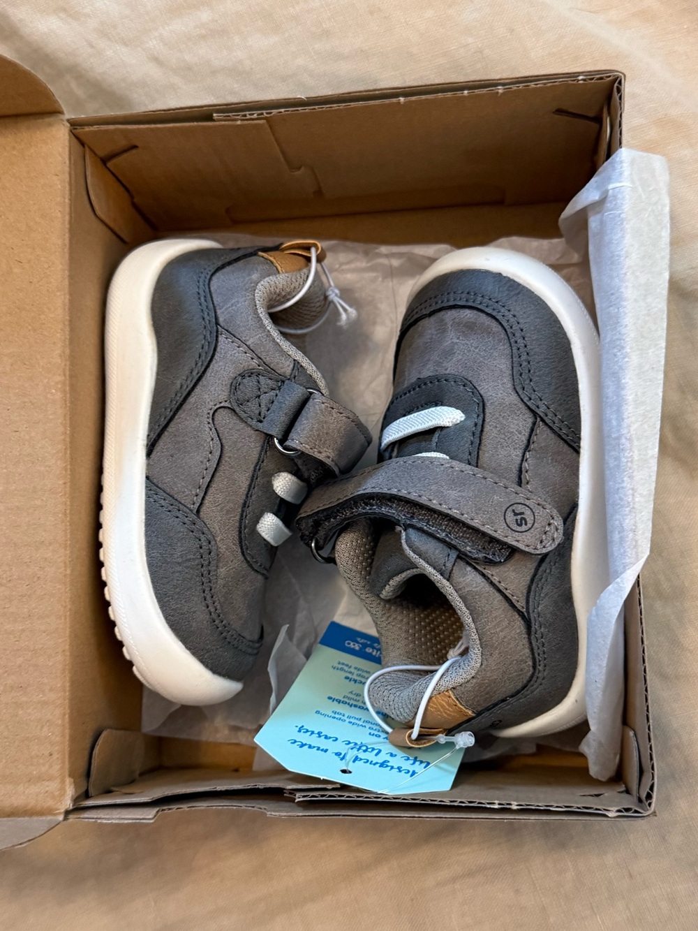Stride Rite 360 Little Kids “Nick” Grey Toddler Size 4 New with Tags